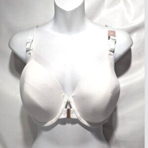 NWOT Cacique Cotton Lightly Lined Racerback Rainbow T-Shirt Bra White 32H